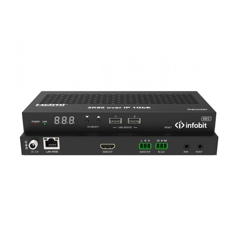 Декодер Infobit iSwitch 265R HDMI 1080P H.265 AV over IP, 1920x1200@60Hz, Rx