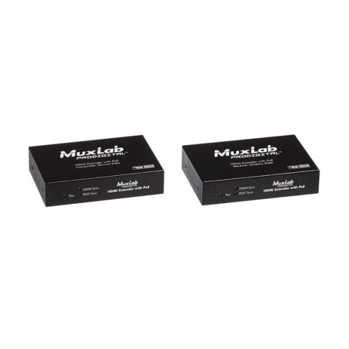 Комплект из приемника и передатчика HDMI / HDBT [500451-PoE] MuxLab 500451-PoE , управление IR, UHD-4K до 70м с PoE