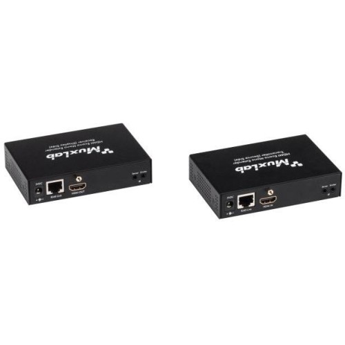 Комплект из приемника и передатчика HDMI / HDBT [500451] MuxLab 500451 , управление IR, UHD-4K до 70м, питание 220