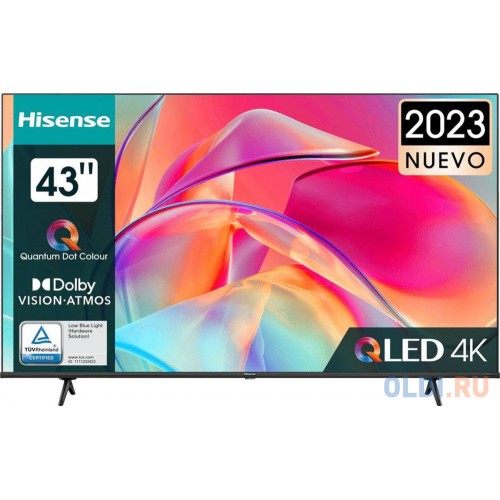 Телевизор QLED Hisense 43" 43E7KQ Frameless черный 4K Ultra HD 60Hz DVB-T DVB-T2 DVB-C DVB-S DVB-S2 USB WiFi Smart TV